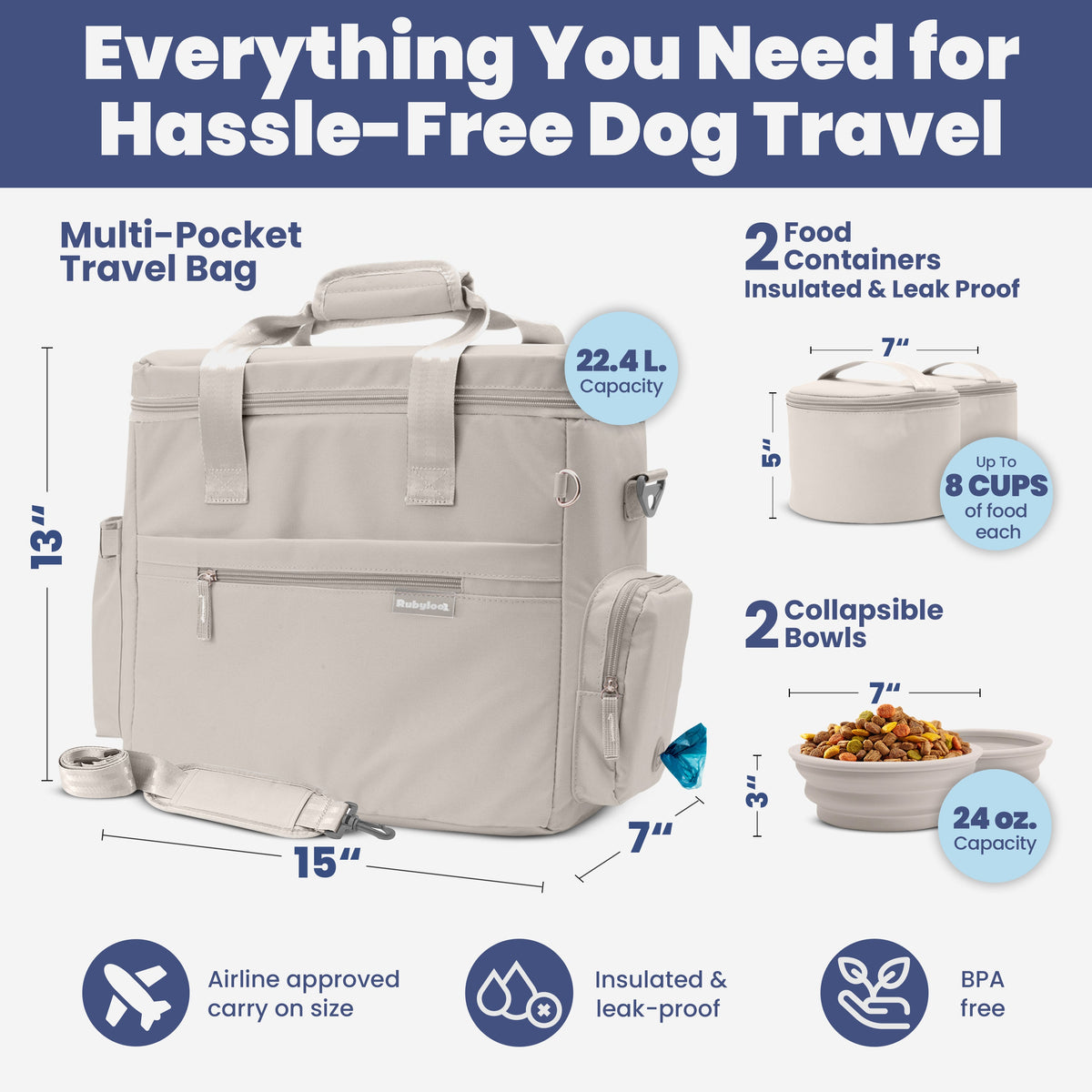 Rubyloo Original Doggy Bag Travel Bag