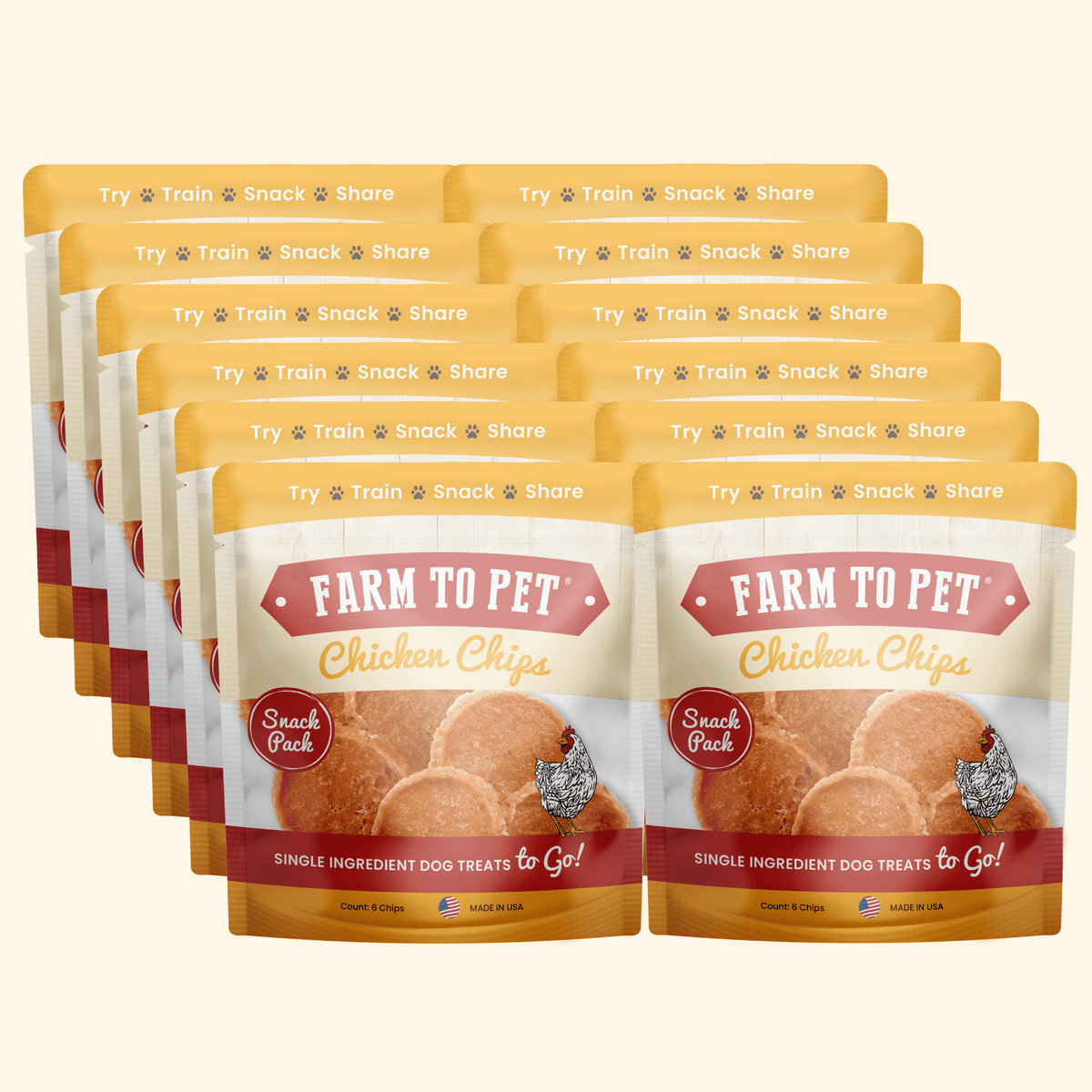 Farm To Pet Chicken Chips Snack Packs