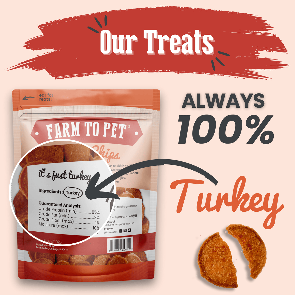 Farm To Pet Turkey Chips
