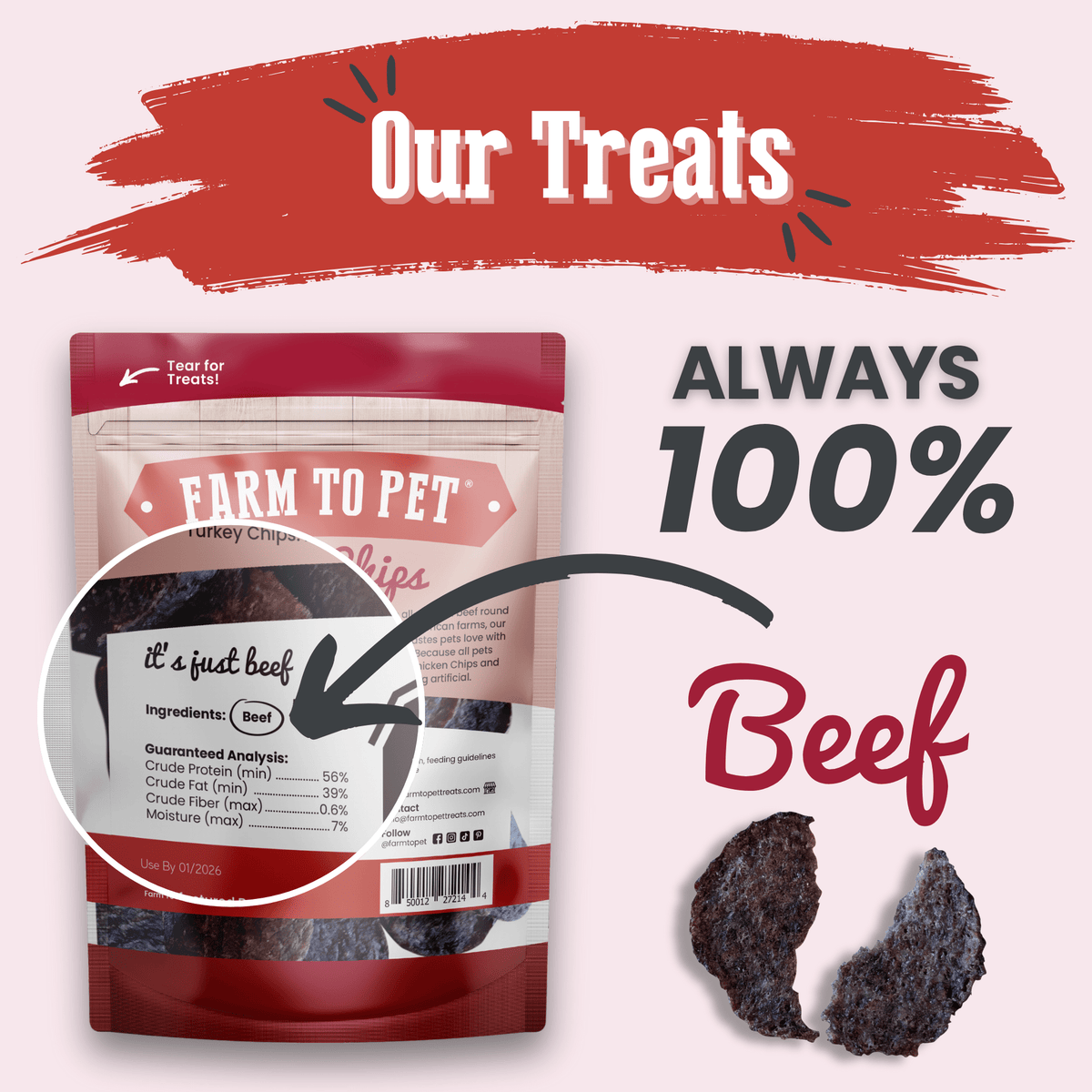 Farm To Pet Beef Chips