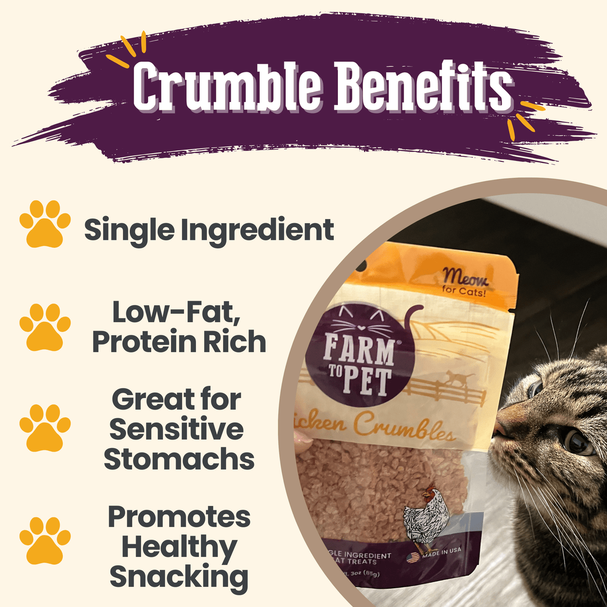 Farm To Pet Chicken Crumbles Cat Treats