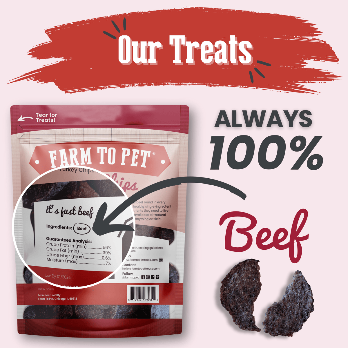 Farm To Pet Beef Chips