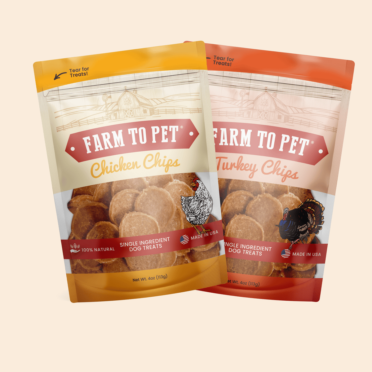 Farm To Pet Turkey & Chicken Treat Duo